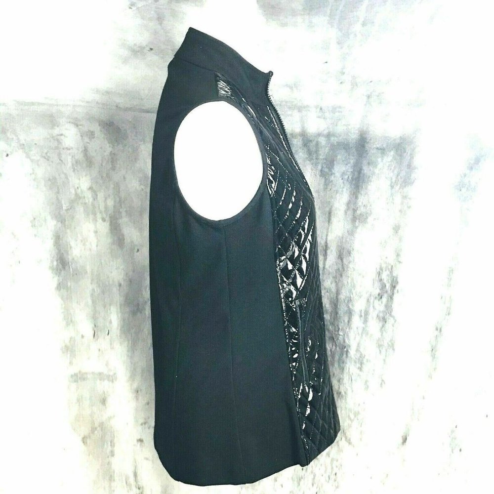J'Envie Longline Vest Patent Faux Leather Black - Picture 8 of 11